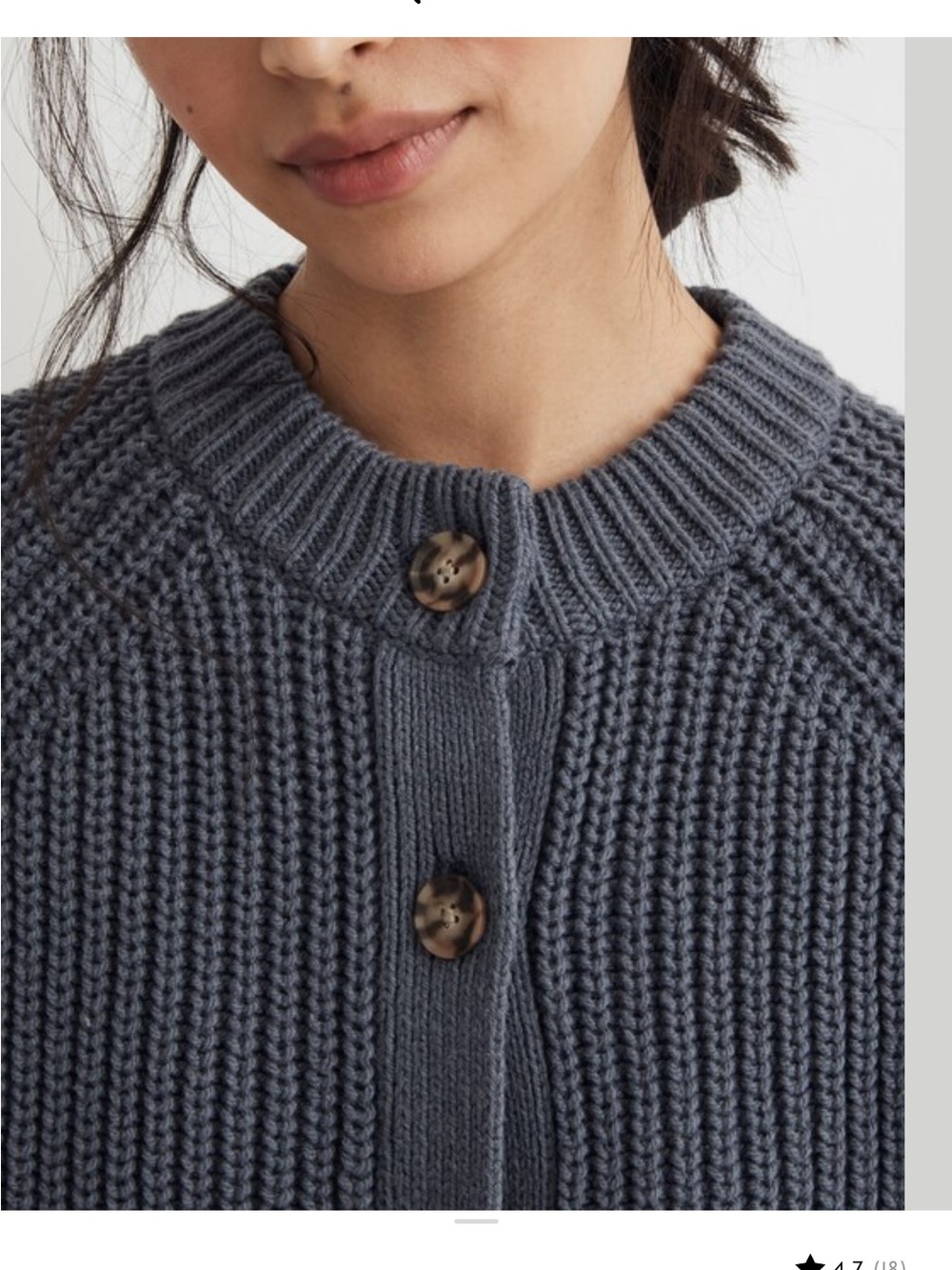 NWT Rib Raglan-Sleeve Cardigan Size M - Picture 4 of 8